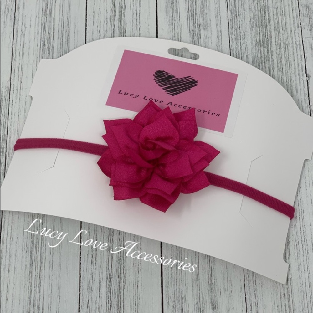 Handmade Fuchsia colored flower headband!